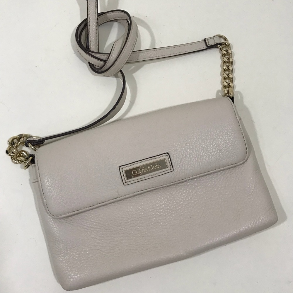 Calvin Klein Leather Crossbody Metal Logo
